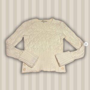 Vintage Tommy Hilfiger Cream Cable Knit Sweater Large